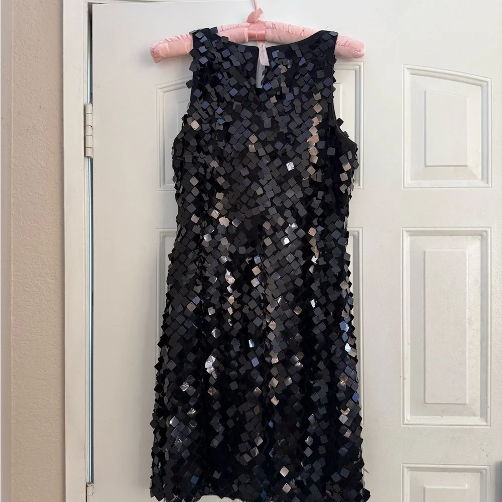 White House Black Market Black Sequin Mini Dress Cocktail Wedding Size‎ 6